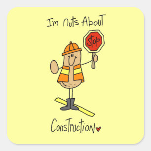 Nuts About Construction T-shirts and Gifts Square Sticker