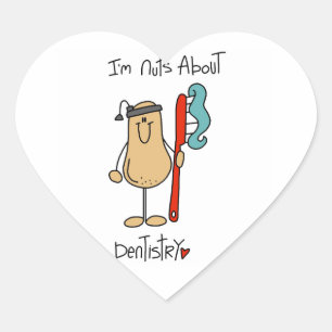Nuts About Dentistry T-shirts and Gifts Heart Sticker