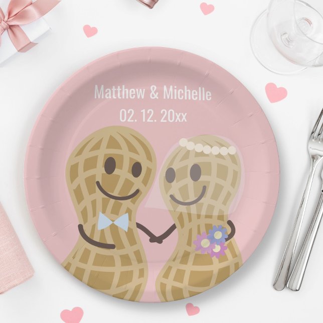 Nuts About Each Other Cute Wedding Bridal Shower Paper Plate (Creator Uploaded)