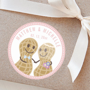 Nuts About Each Other Cute Wedding Favour Classic Round Sticker