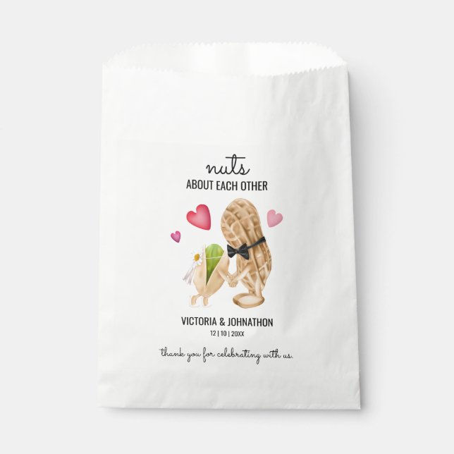 Nuts About Each Other Thank You | Wedding Treat Favour Bags (Front)