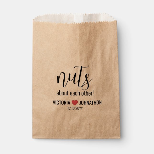 Nuts About Each Wedding Favour Bags (Front)