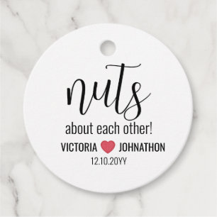 Nuts About Each Wedding Favour Tags