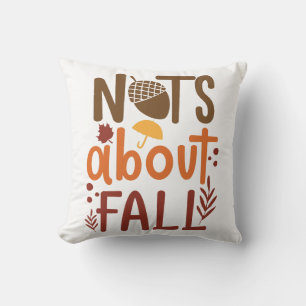 Nuts About Fall Autumn Quote Cushion