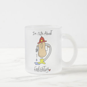 Nuts About Firefghting T-shirts and Gifts Frosted Glass Coffee Mug