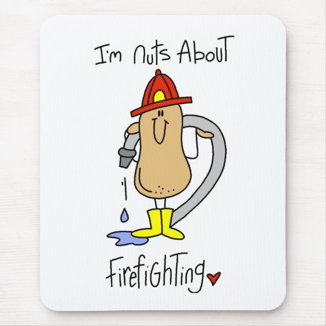 Nuts About Firefighting Mouse Mat (Front)