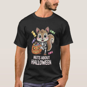 Nuts About Halloween Cute Skeleton Squirrel T-Shirt