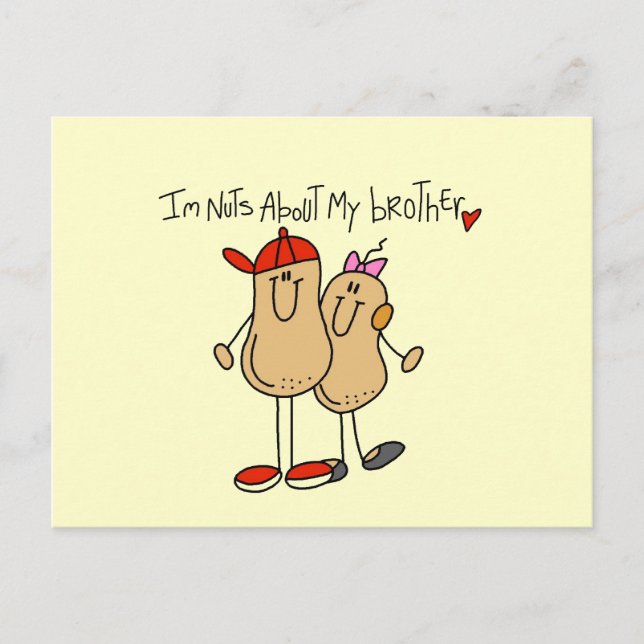 Nuts About My Brother T-shirts and Gifts Postcard (Front)