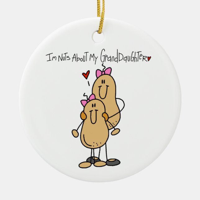Nuts About My Granddaughter T-shirts and Gifts Ceramic Tree Decoration (Front)