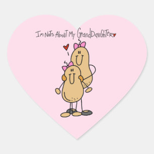 Nuts About My Granddaughter T-shirts and Gifts Heart Sticker