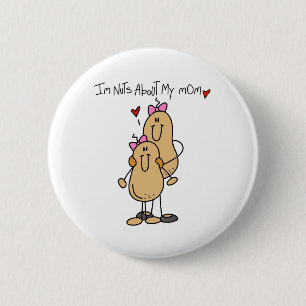 Nuts About My Mum-Girl 6 Cm Round Badge