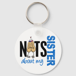 Nuts About My Sister 1 BLUE Key Ring