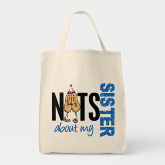 Nuts About My Sister 1 BLUE Tote Bag