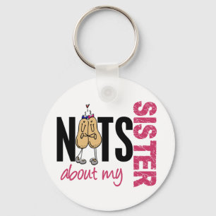 Nuts About My Sister 1 Pink Key Ring