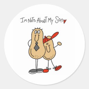 Nuts About My Son Classic Round Sticker