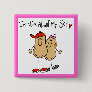 Nuts About My Son T-shirts and Gifts 15 Cm Square Badge