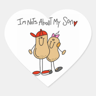 Nuts About My Son T-shirts and Gifts Heart Sticker