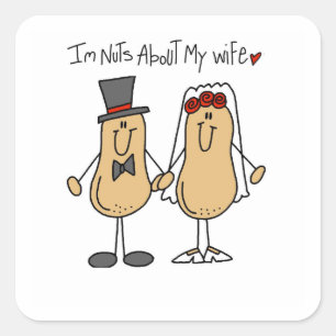 Nuts About My Wife T-shirts and Gifts Square Sticker