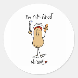 Nuts About Nursing Classic Round Sticker