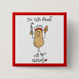 Nuts About Nursing T-shirts and Gifts 15 Cm Square Badge