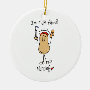 Nuts About Nursing T-shirts and Gifts Ceramic Tree Decoration