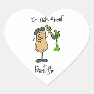 Nuts About Painting T-shirts and Gifts Heart Sticker