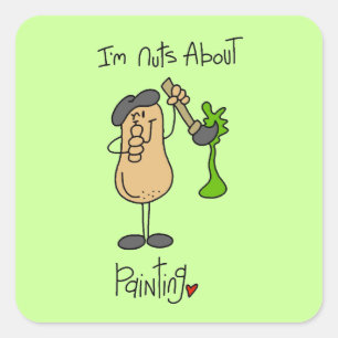 Nuts About Painting T-shirts and Gifts Square Sticker