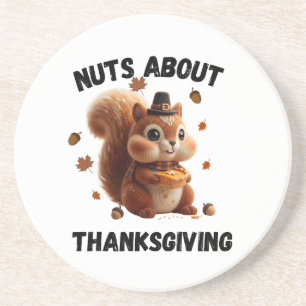 Nuts About Pie – Cute Yarn Squirrel Thanksgiving Coaster