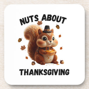 Nuts About Pie – Cute Yarn Squirrel Thanksgiving Coaster