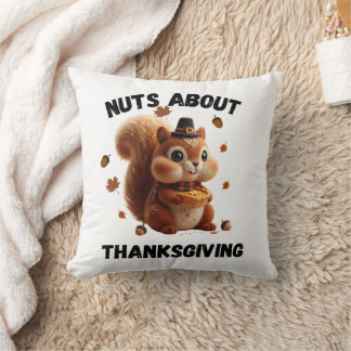 Nuts About Pie – Cute Yarn Squirrel Thanksgiving  Cushion