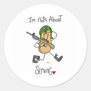 Nuts About Serving Classic Round Sticker