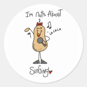Nuts About Singing T-shirts and Gifts Classic Round Sticker