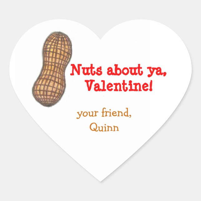 Nuts about ya Valentine personalised sticker (Front)