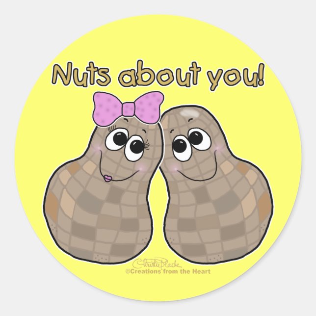 Nuts About You! Classic Round Sticker (Front)