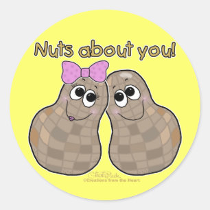 Nuts About You! Classic Round Sticker