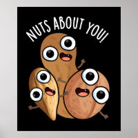 Nuts About You Funny Nut Puns Dark BG