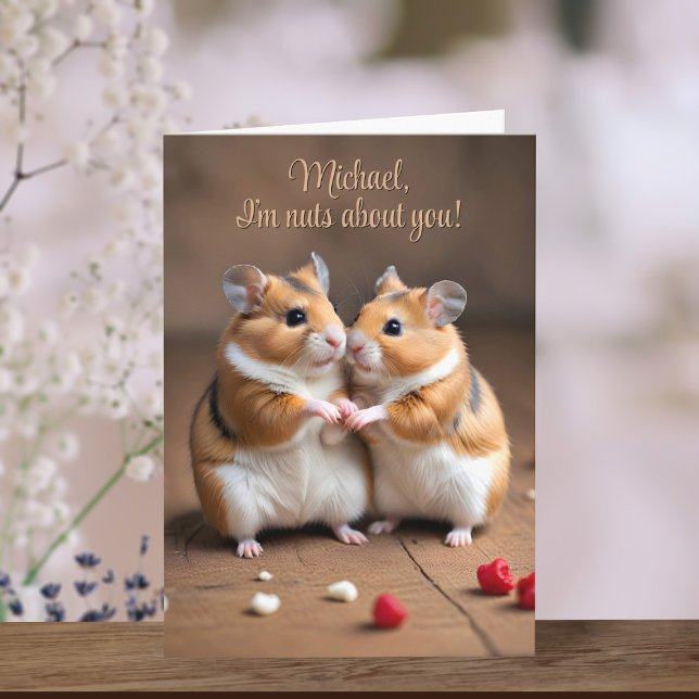 Nuts about You Hamster Happy Valentine's Card (Creator Uploaded)