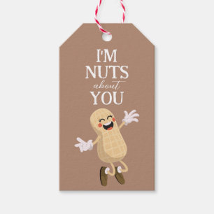 Nuts about you Valentine's Anniversary humour Gift Tags
