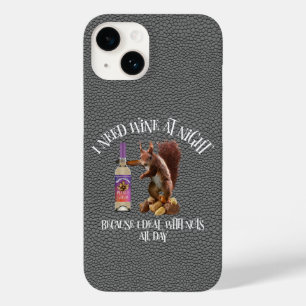 Nuts All Day - Funny Squirrel Wine Drinker Case-Mate iPhone 14 Case
