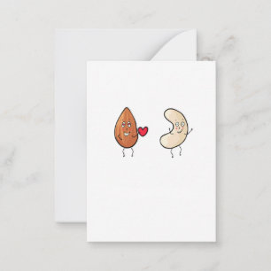 Nuts, almond and cashew nut theme card