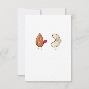 Nuts, almond and cashew nut theme thank you card
