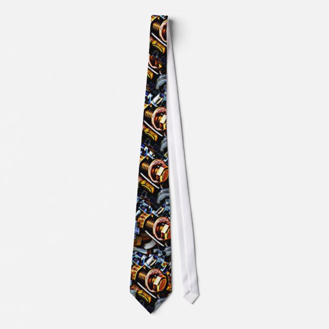 Nuts and Bolts Graphic Art Tie (Front)