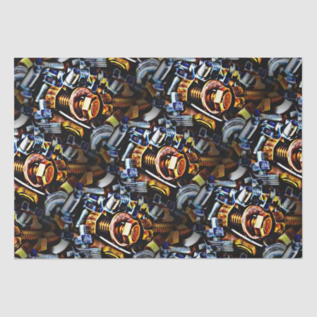 Nuts and Bolts Pop Art   Tissue Paper (Front)