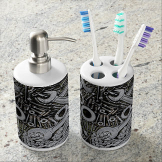 Nuts and Bolts Soap Dispenser And Toothbrush Holder