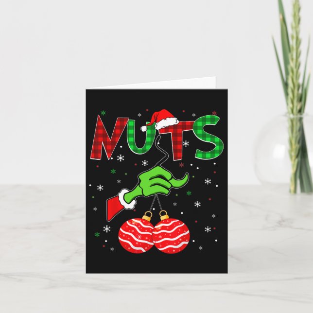 Nuts Christmas Xmas Santa Men Women Adult Couple M Card (Front)