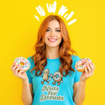 Nuts for Doughnuts Retro Punny Gift for Doughnut L