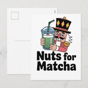 Nuts For Matcha Christmas Nutcracker Matcha Drink Holiday Postcard