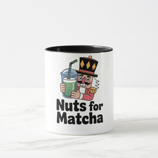 Nuts For Matcha Christmas Nutcracker Matcha Drink Mug (Center)