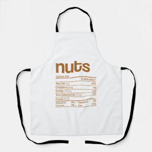 Nuts Nutrition Facts Funny Thanksgiving Christmas Apron