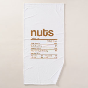 Nuts Nutrition Facts Funny Thanksgiving Christmas  Bath Towel
